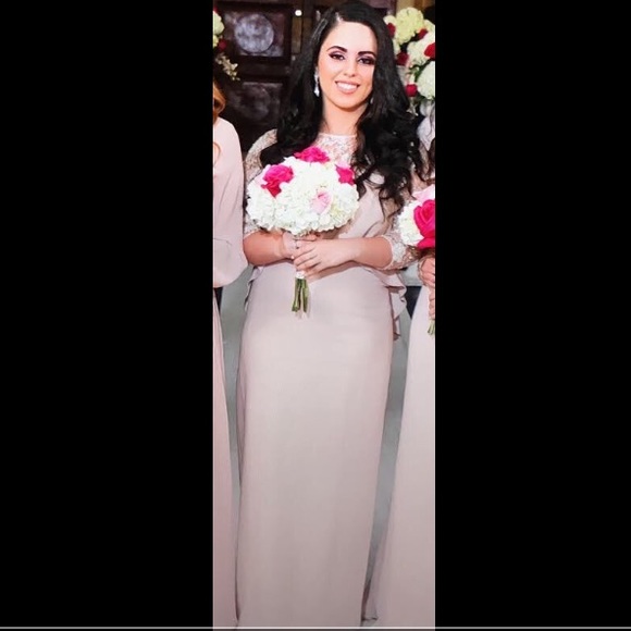 Blush pink peplum gown - Picture 4 of 5