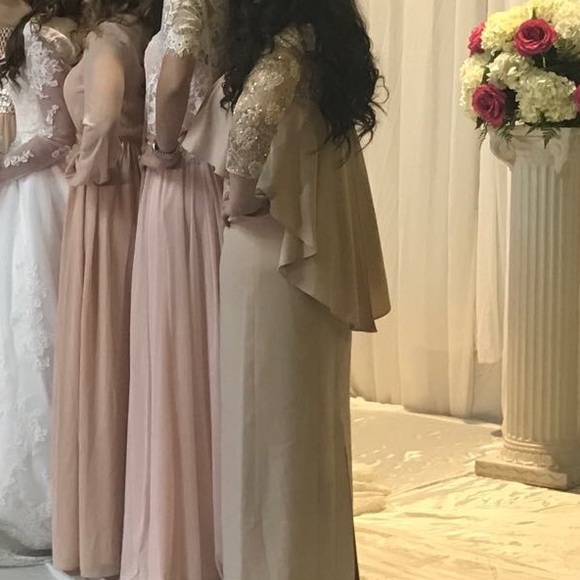 Blush pink peplum gown - Picture 5 of 5