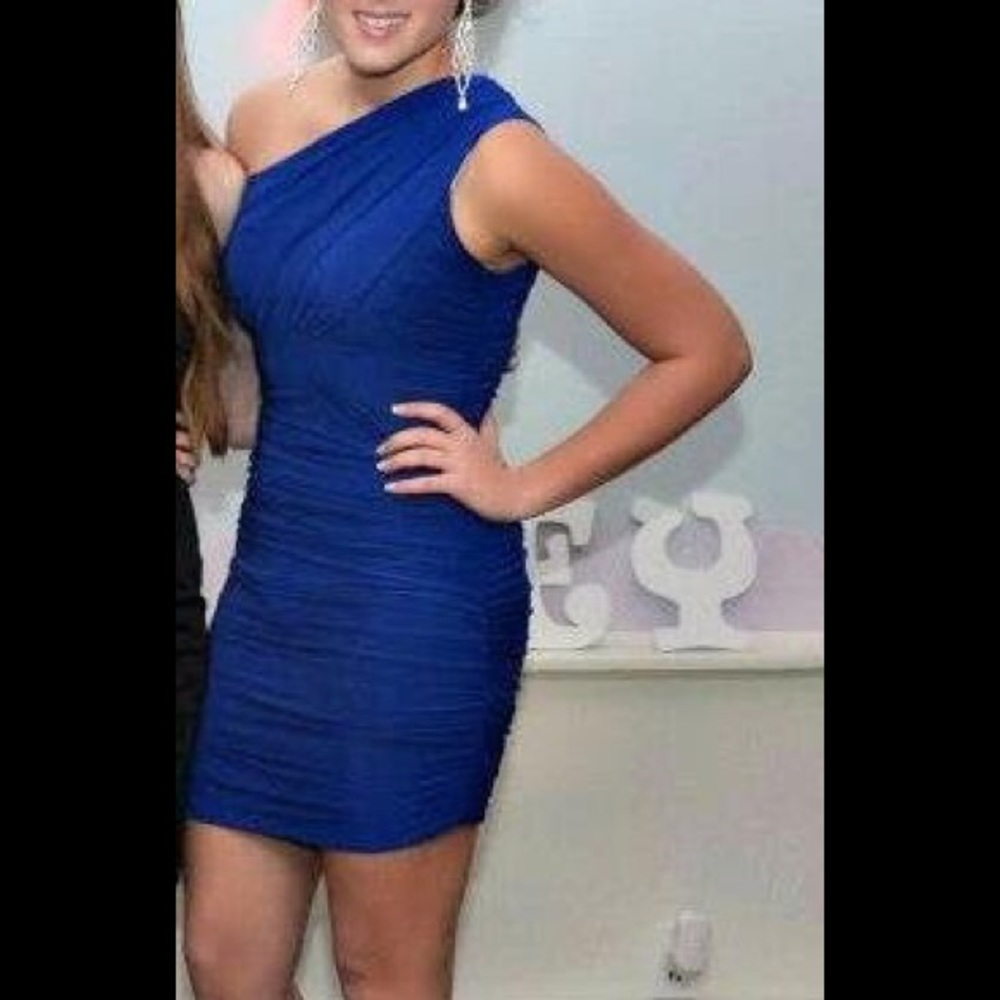 Soprano blue tight mini dress