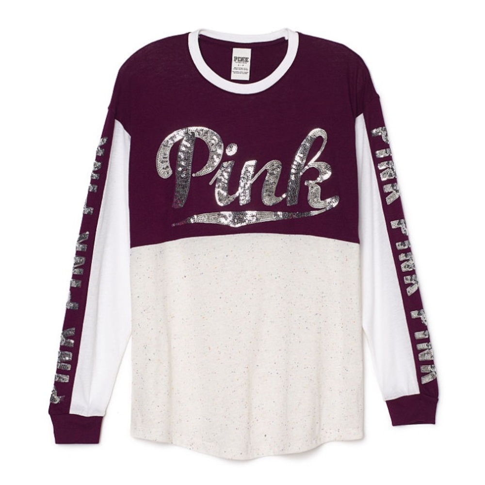 New✨PINK Victoria's Secret BLING Maroon Shirt