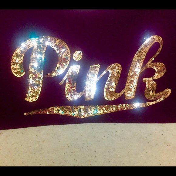 New✨PINK Victoria's Secret BLING Maroon Shirt - Picture 3 of 4