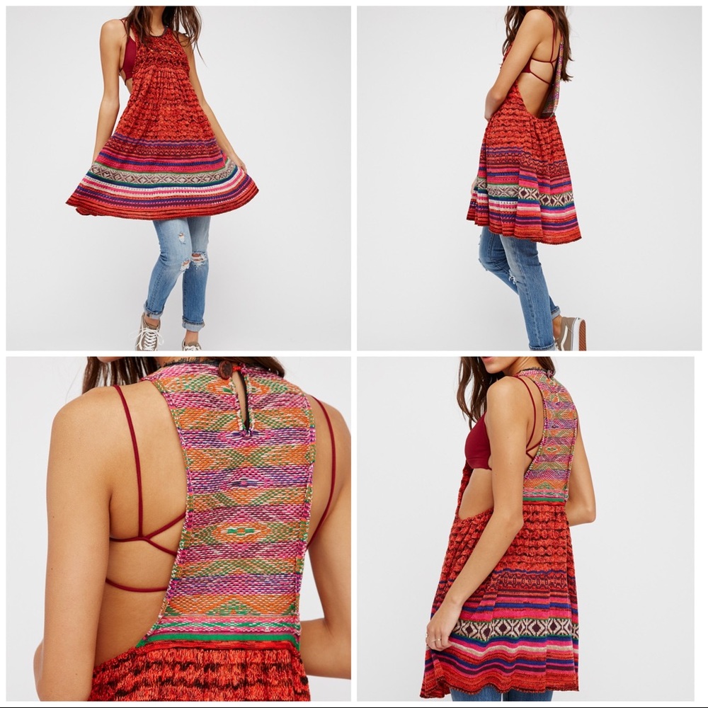 Free People Rare Hearts Knitted Tunic