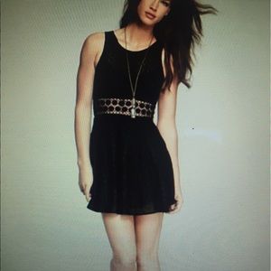 Free People Black Cutout Daisies Dress