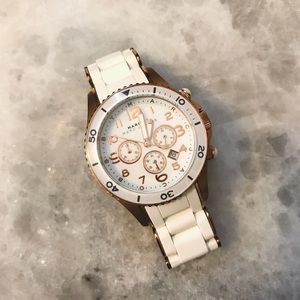 Marc by Marc Jacobs White & Rose Gold Watch