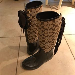 Only worn once Coach rain boots from Nordstrom!!