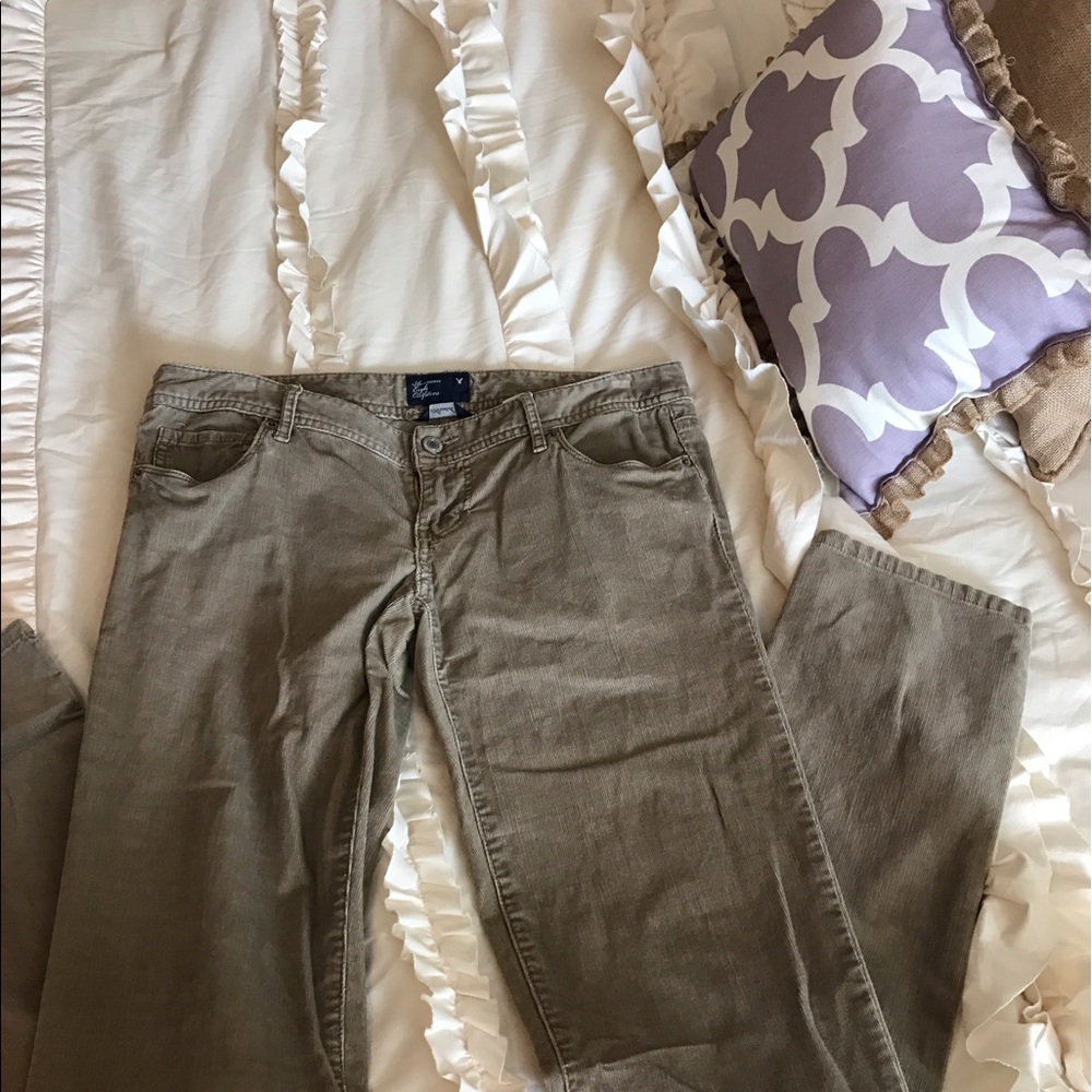 American eagle tan skinny leg cords