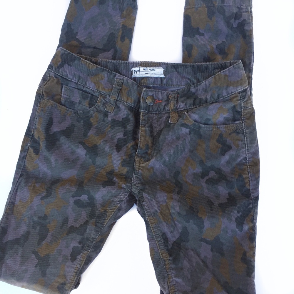 Free People Camo Corduroy Pants