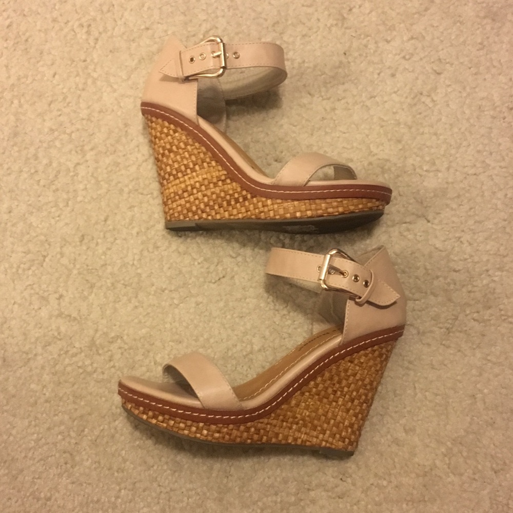 Beige wedges size 7