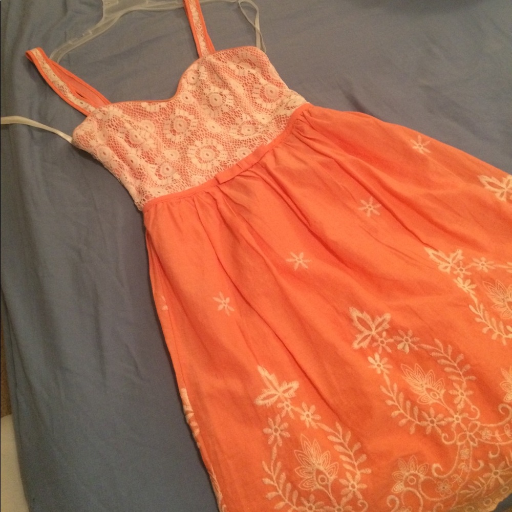 Peach pink mini dress