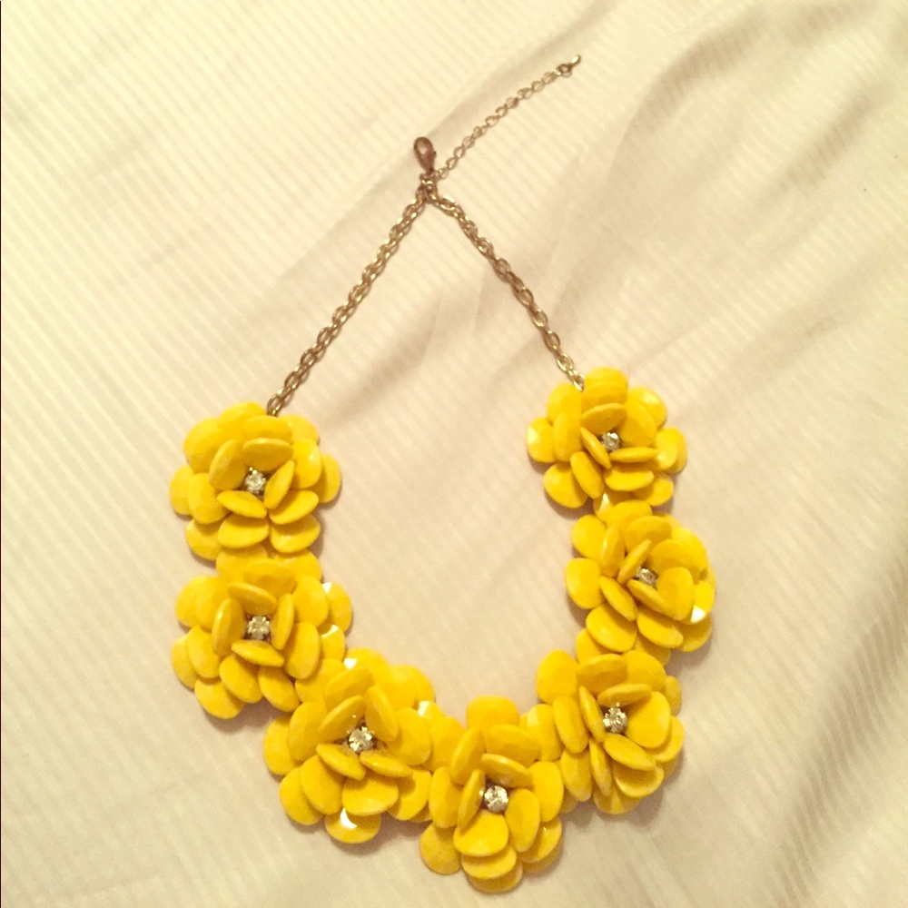 Yellow flower statement necklace