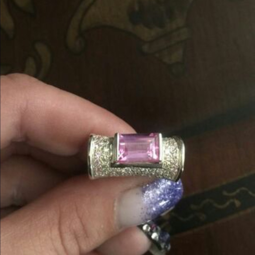 Pink and White Sapphire Ring