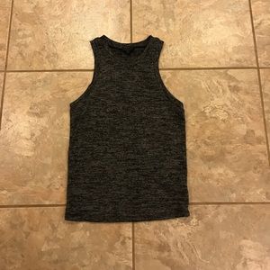 Black and gray crop tank top