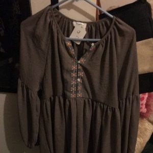 Brown Flowy Top