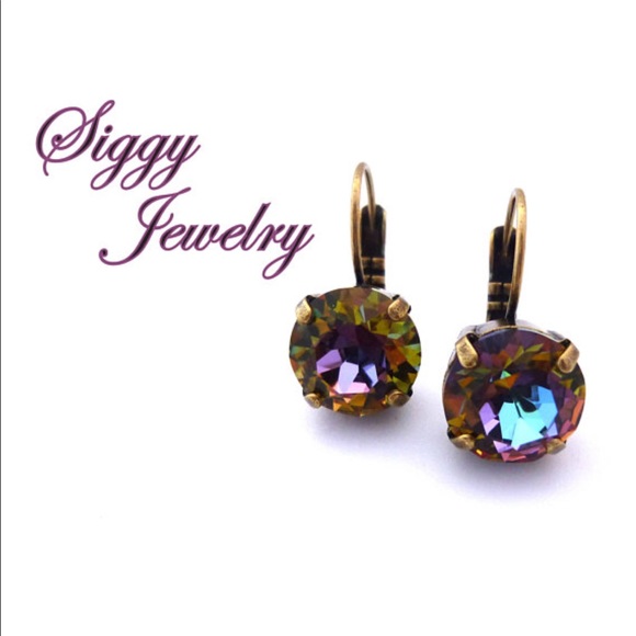 Swarovski Crystal Volcano Drop Earrings, 11mm - Picture 4 of 7