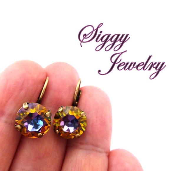 Swarovski Crystal Volcano Drop Earrings, 11mm - Picture 7 of 7