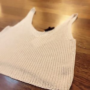 VICI COLLECTION nwt woven tan crop tank top