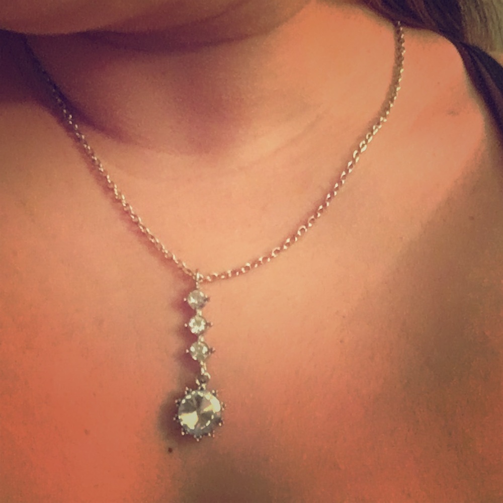 Diamond tear drop necklace