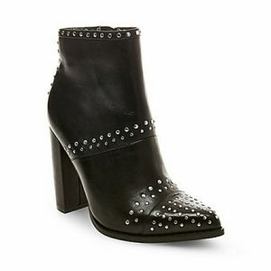 Steve Madden Amara Booties Boots Black Leather 5.5