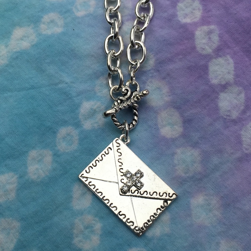Silver Cross Letter Charm Bracelet