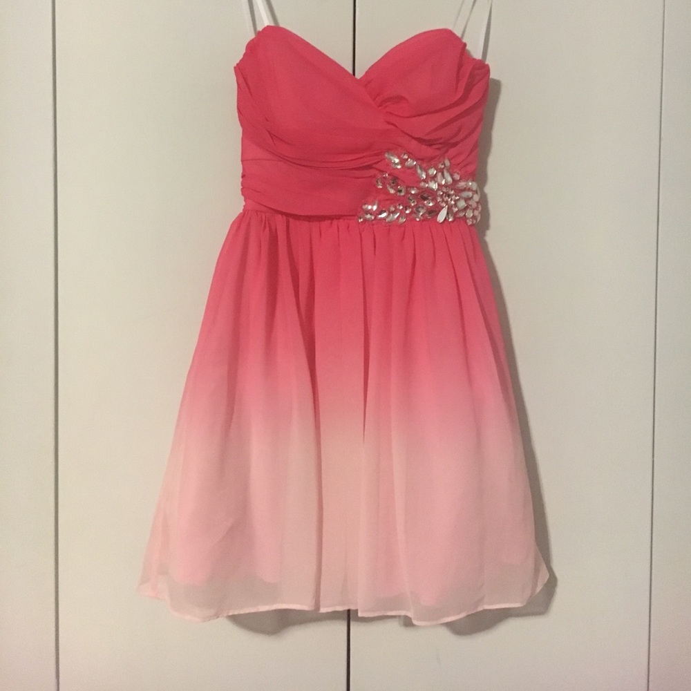 B Darlin Pink Ombré Party Dress