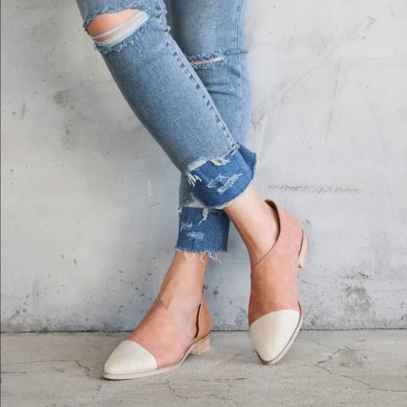 Freya two tone flats - Cream - Picture 5 of 8