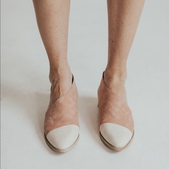 Freya two tone flats - Cream - Picture 2 of 8