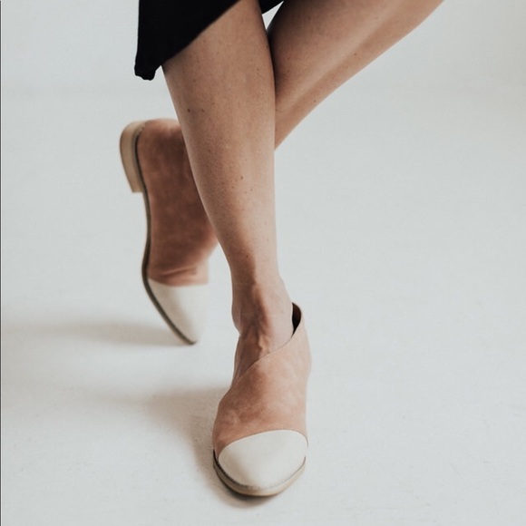 Shoes - Freya two tone flats - Cream