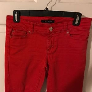 White House Black Market Red Cropped Jeans