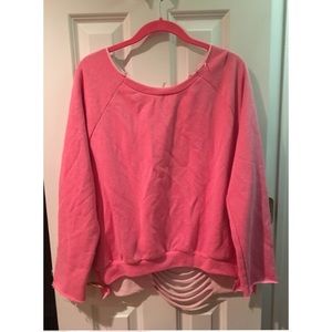 PINK DESTROYED CUT OUT SWEATSHIRT / SWEATER