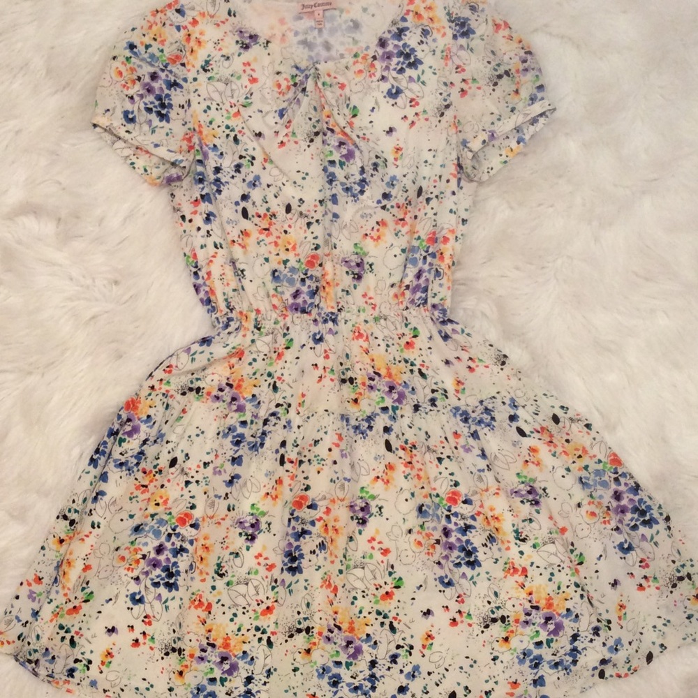 Juicy Couture Floral Splatter Paint Dress