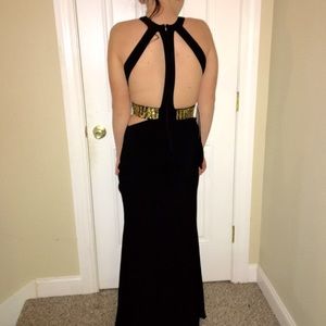 Black with Gold prom dress