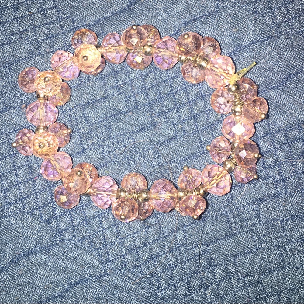 Pink crystal like bracelet