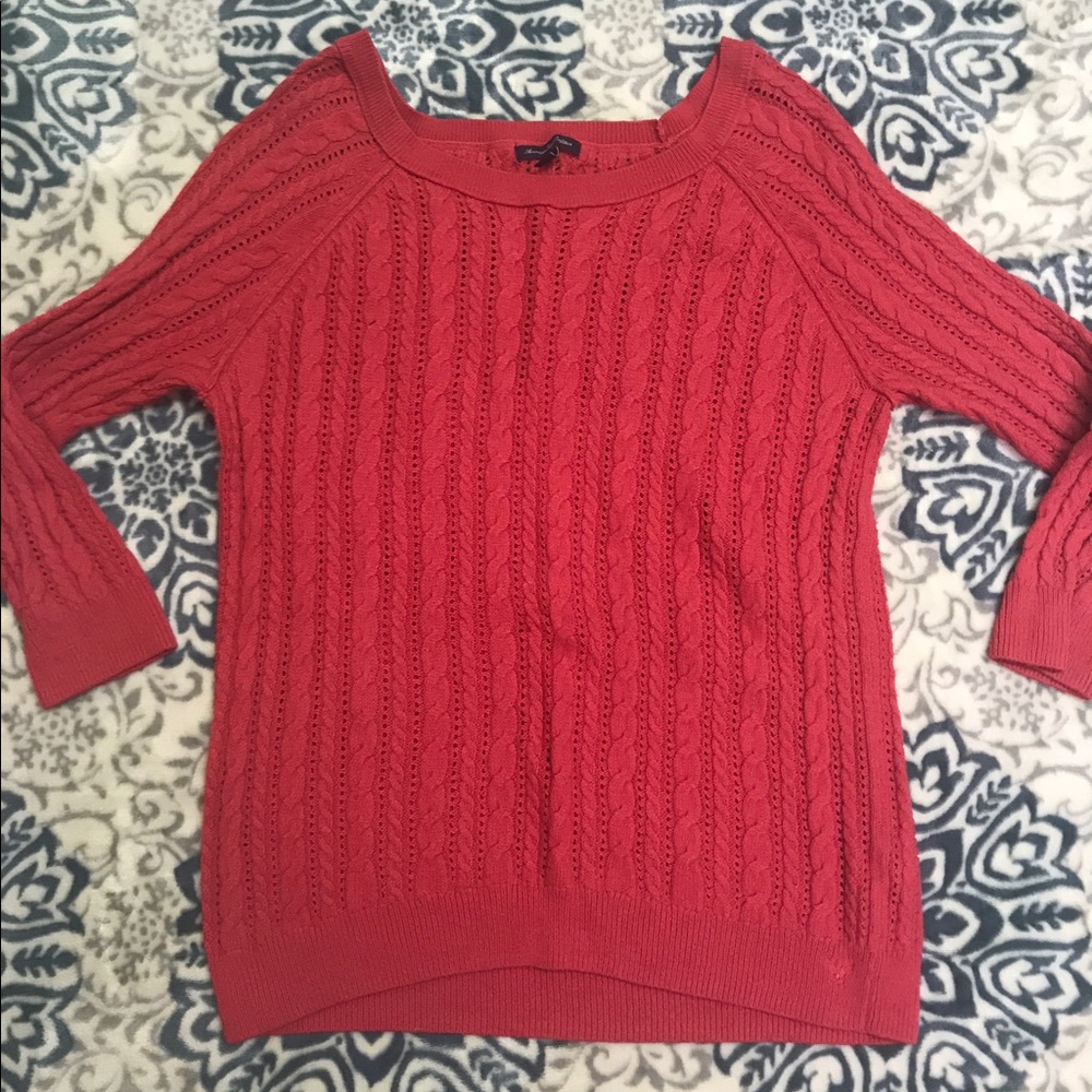 AE Red/Pink Sweater NWOT