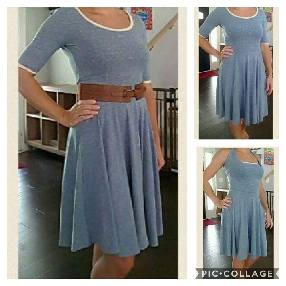LULAROE Heathered Blue Nicole Dress