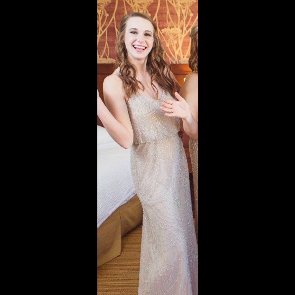 Adrianna Papel Nude Sequined dress