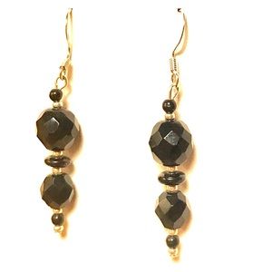 1960s Vintage French jet glass beads