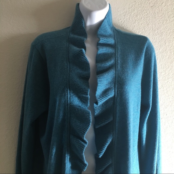 Magaschoni Cashmere Ruffle Cardigan - Picture 4 of 8