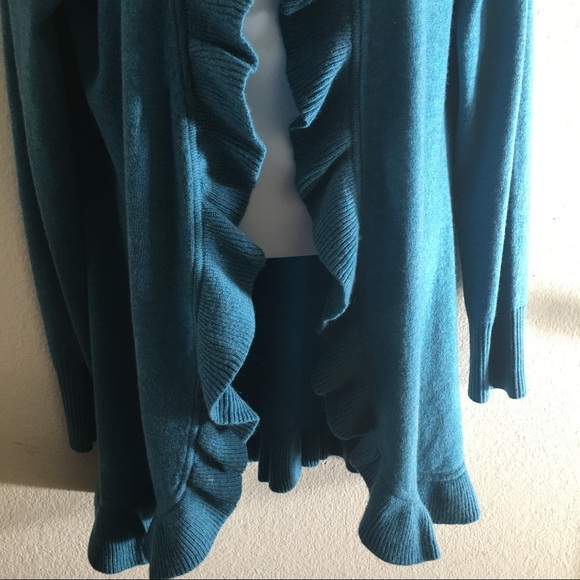 Magaschoni Cashmere Ruffle Cardigan - Picture 5 of 8