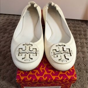 White Tory Burch Flats