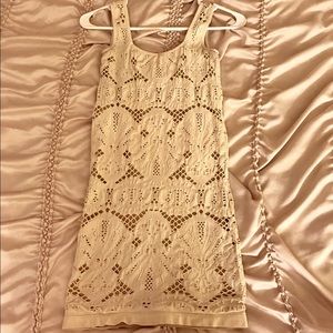 Ivory/Cream Colored Crocheted Bodycon Mini Dress!