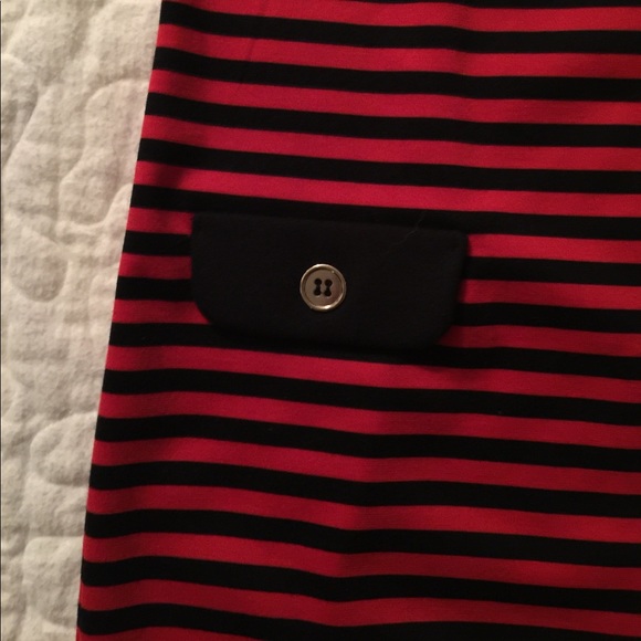 Striped navy/red knit dress - Picture 2 of 2