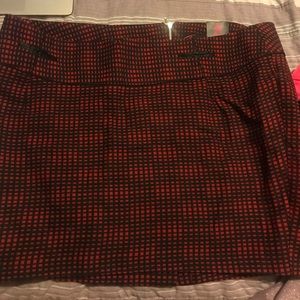 Red and black mini skirt