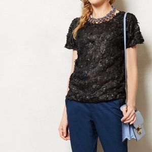 Anthropologie Weston Wear Lattice Blossom Rose Top