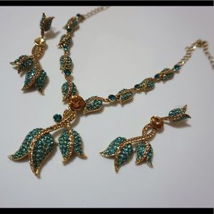 blue teal Indian necklace