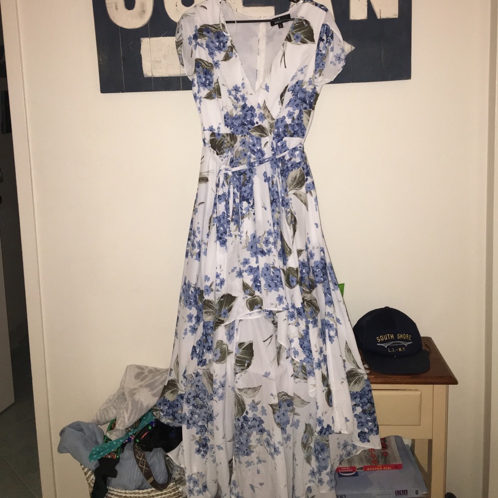 Gorgeous hydrangea high low dress