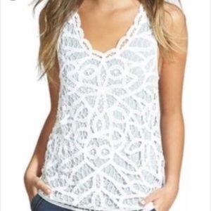 Hinge crochet lace front tank