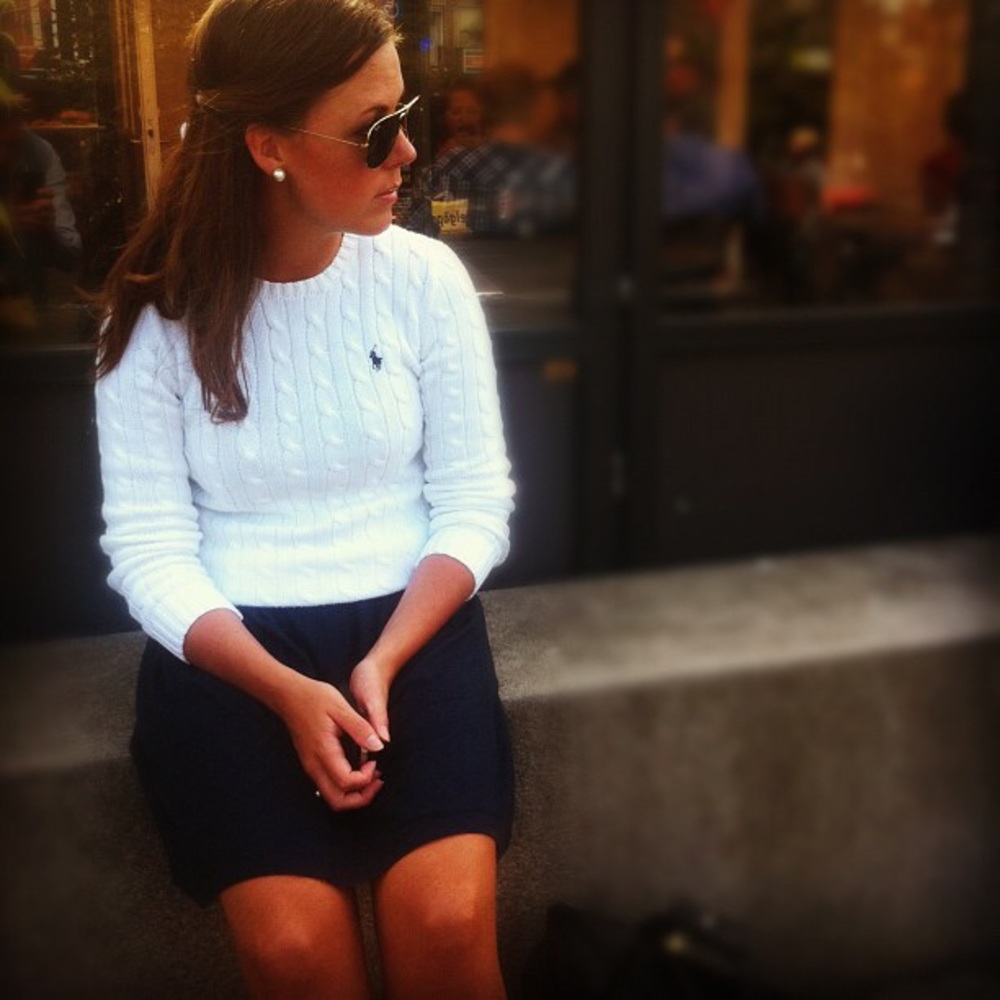 Ralph Lauren White Cable Knit