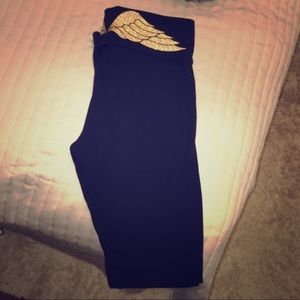 Victoria's Secret Yoga Pant Legging Gold Wings