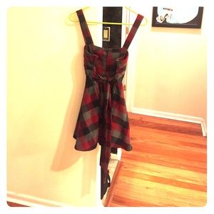 Mini plaid dress.