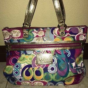GORGEOUS POPPY TOTE COACH PURSE